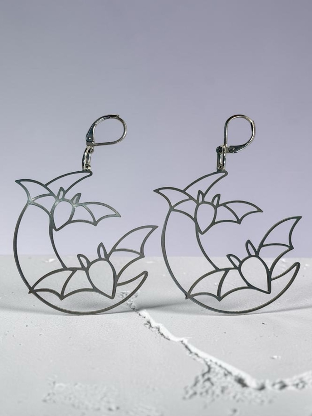 🆕 Bats and Moon Laser Cut Dangle Earrings